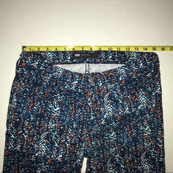 Levi’s Mid Rise‎ Skinny Jeans Blue and Orange Pattern Size 10 - Picture 4 of 8